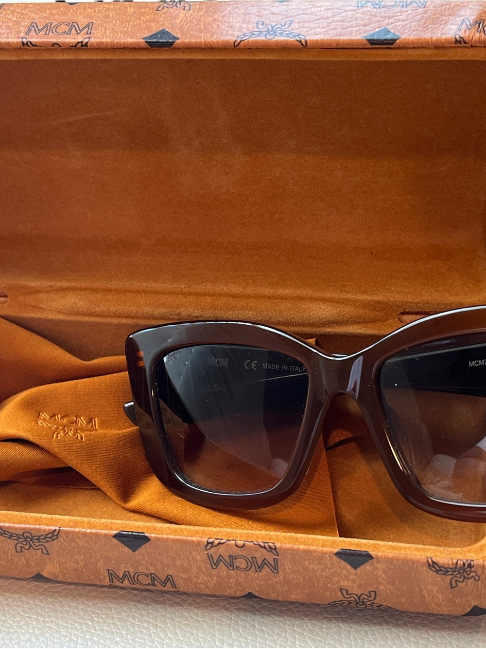 MCM Oversized Square Sunglasses in Dark Brown with Gradient Lenses